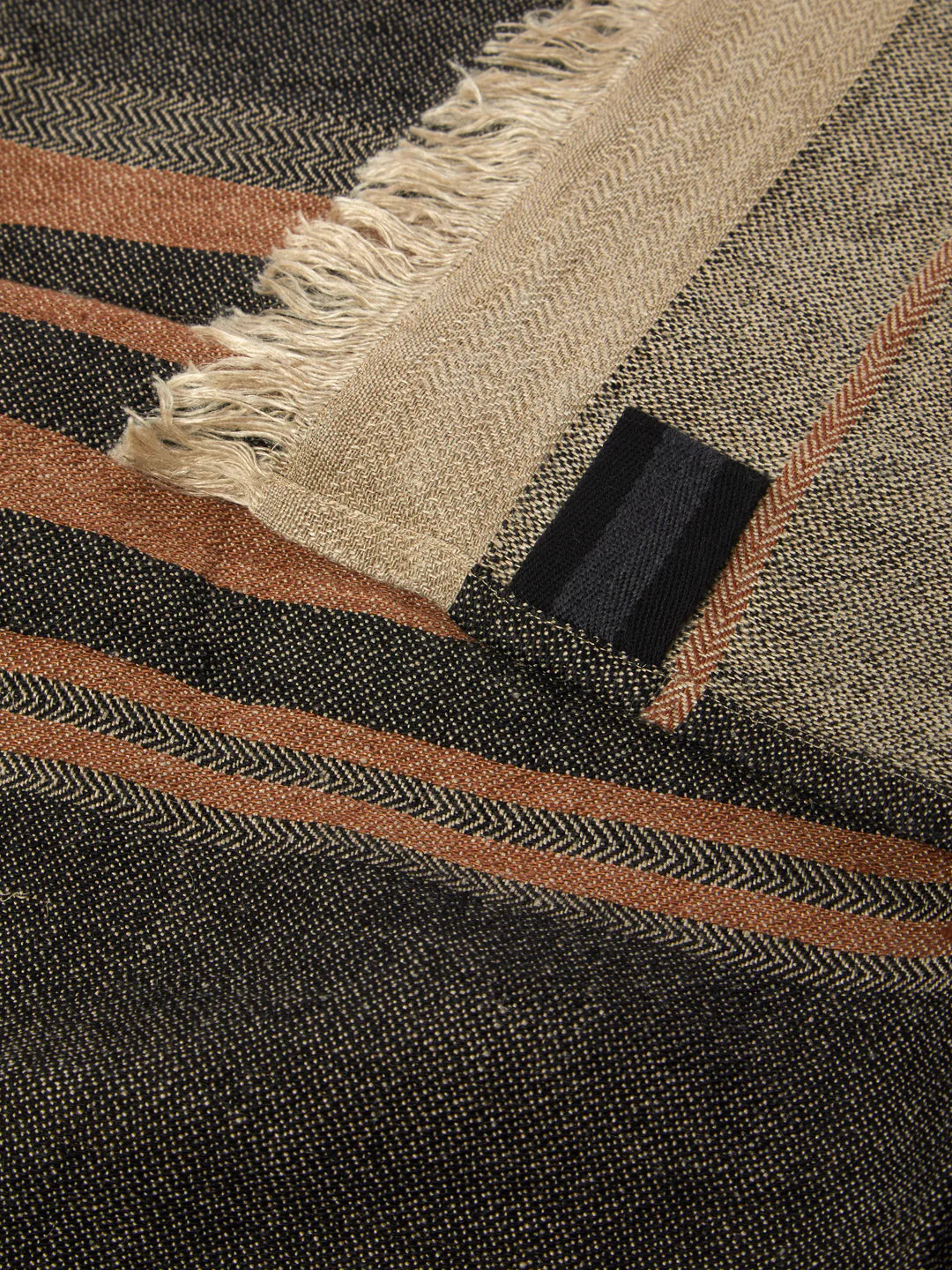 The Belgian Guest Hand Towel, Black Stripe