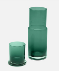 Faro Cylinder Carafe, Smokey Green