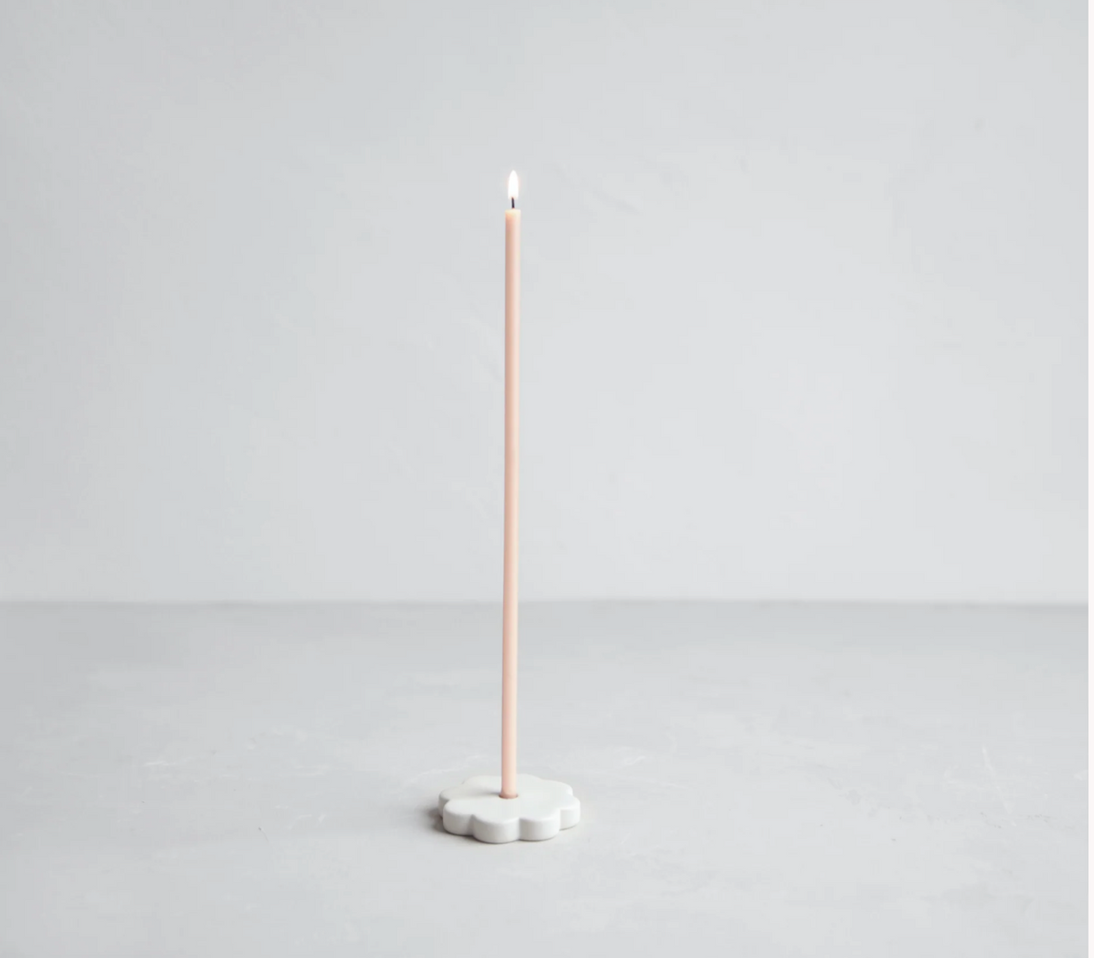 Ceramic Fleur Long Stem Candle Holder