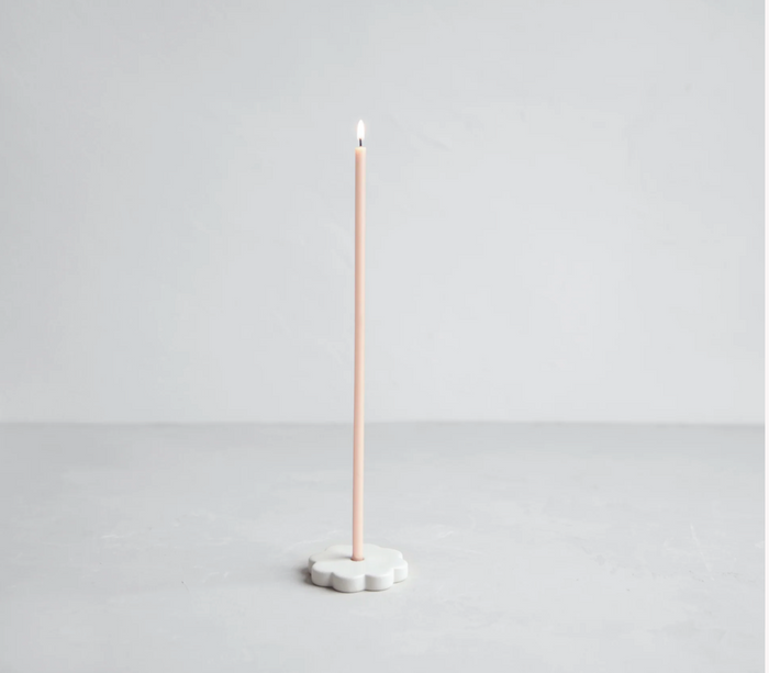 Ceramic Fleur Long Stem Candle Holder