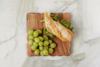 Small Square Scalloped Cutting Board with Spreader