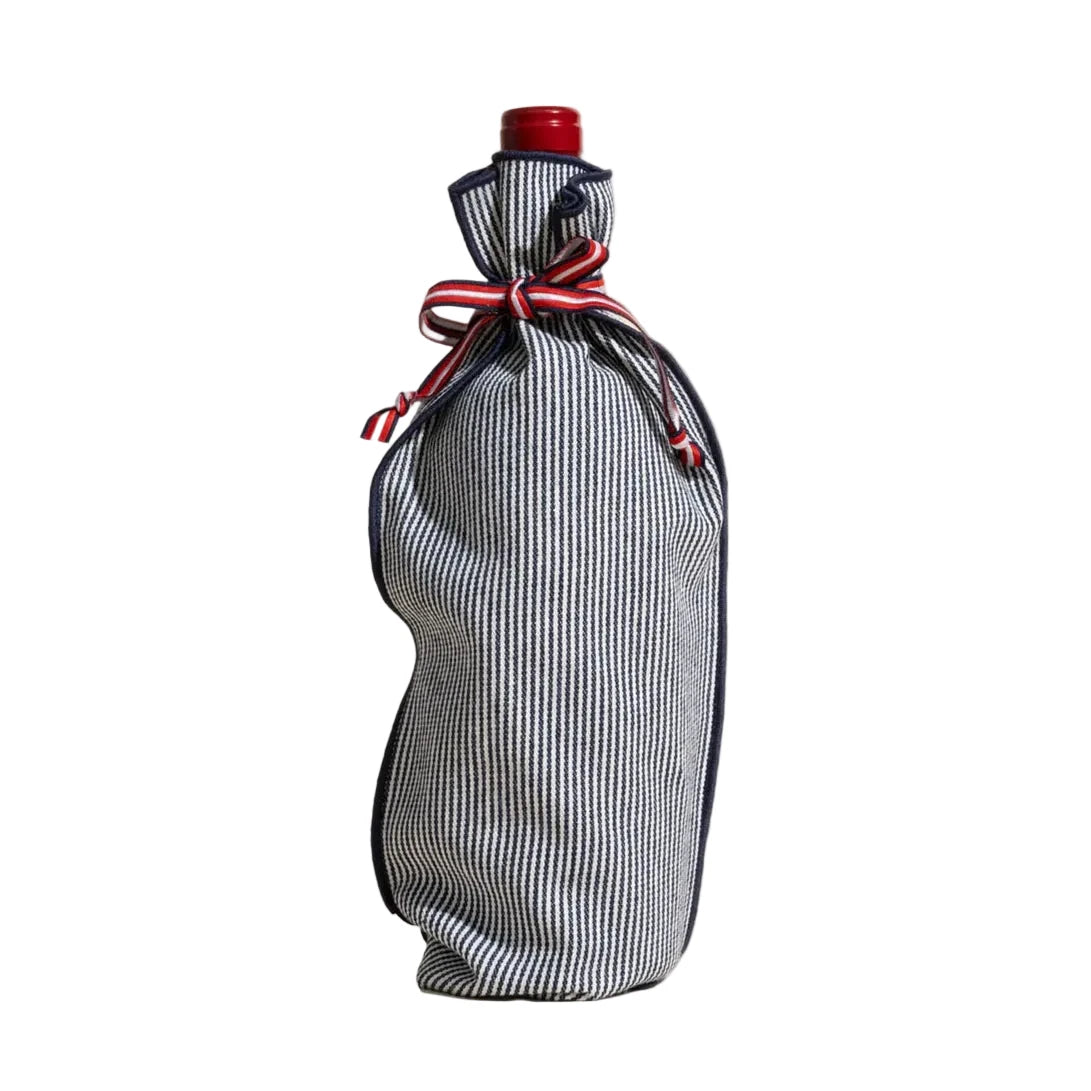 Indigo Stripe Bottle Bag