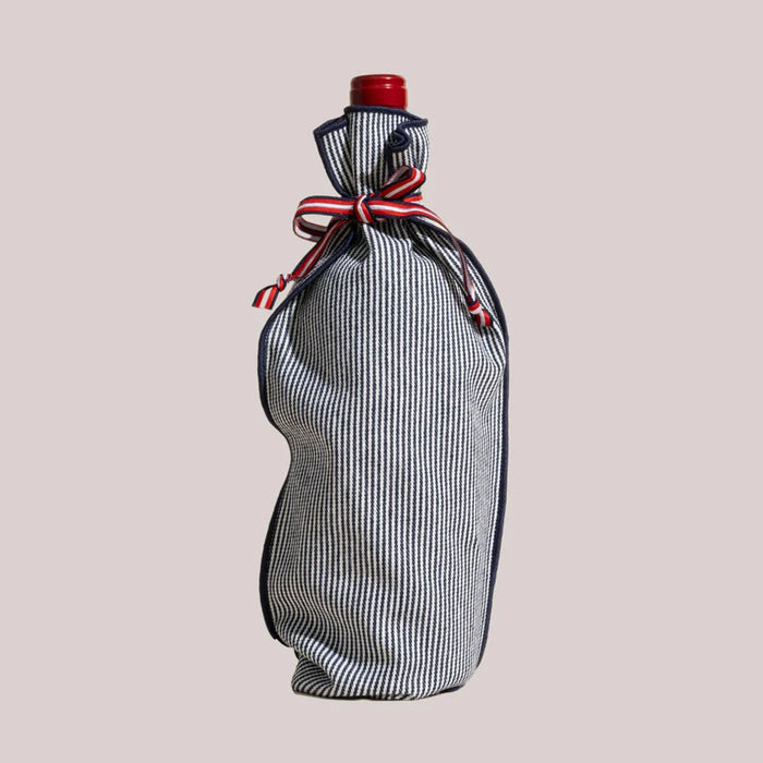 Indigo Stripe Bottle Bag