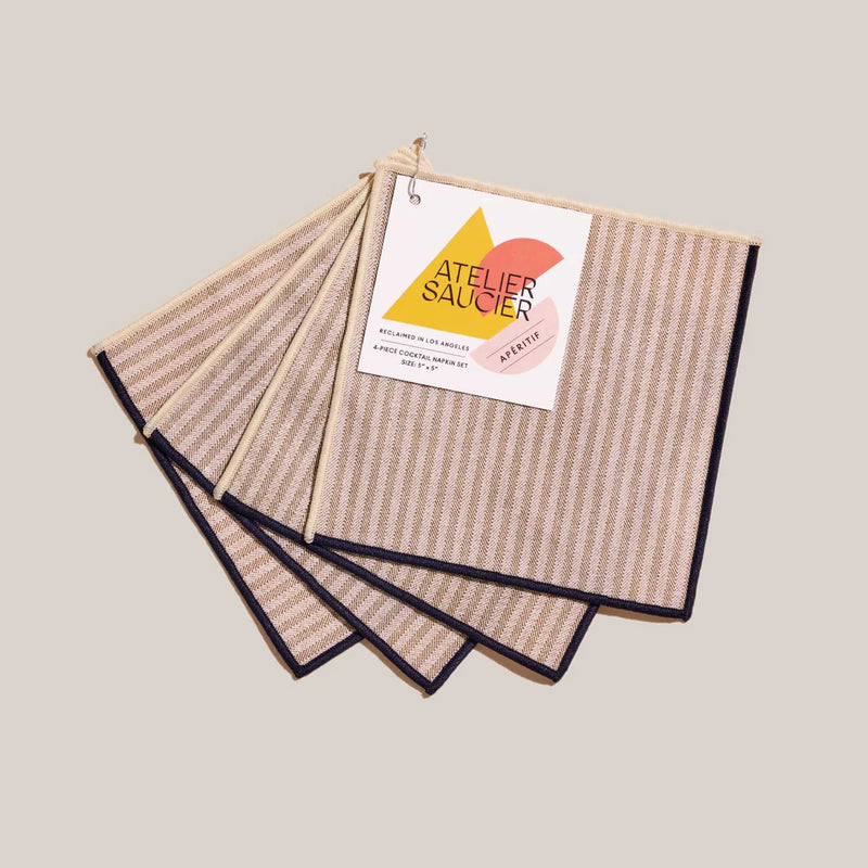 Sandbar Stripe Cocktail Napkins, Set of 4