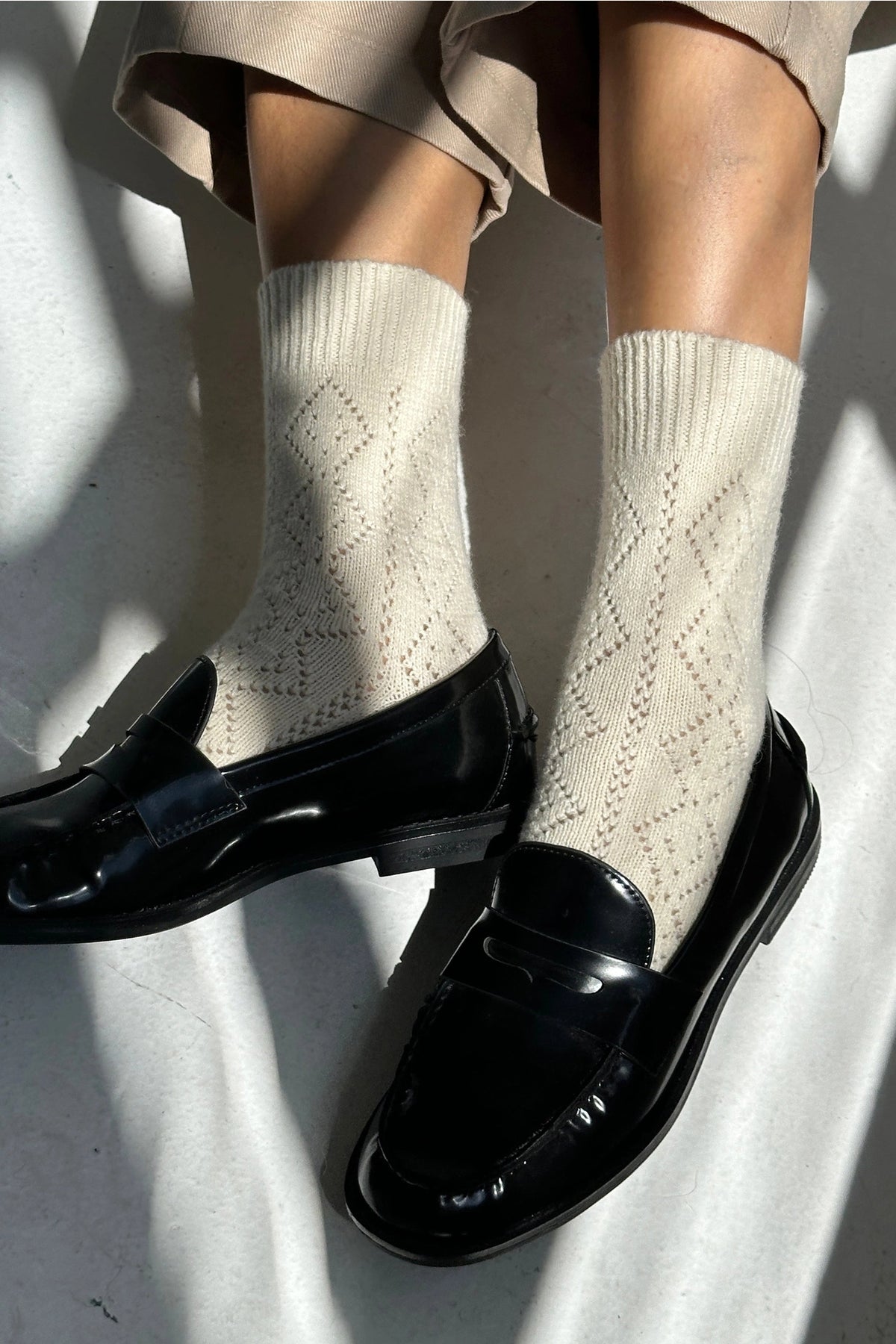 Le Bon Cashmere Pointelle Socks
