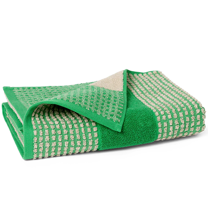 Juna Check Towel, Green + Sand