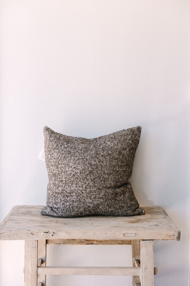 Bubley Euro Pillow, Natural/Charcoal