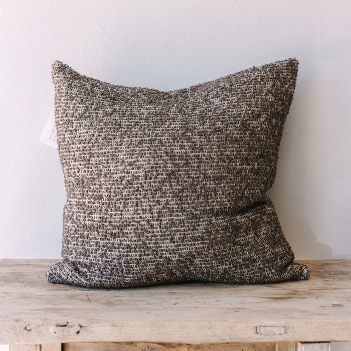 Bubley Euro Pillow, Natural/Charcoal