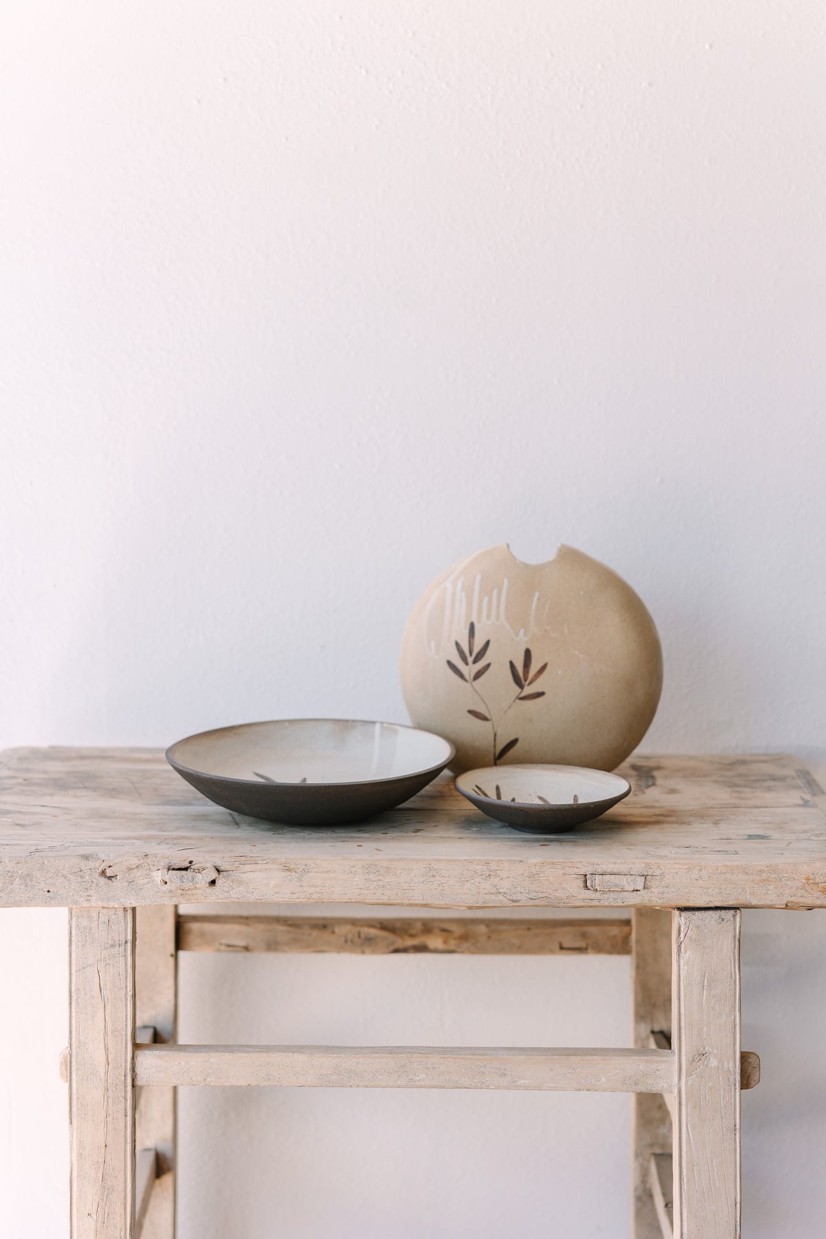 Painted Flat Vase