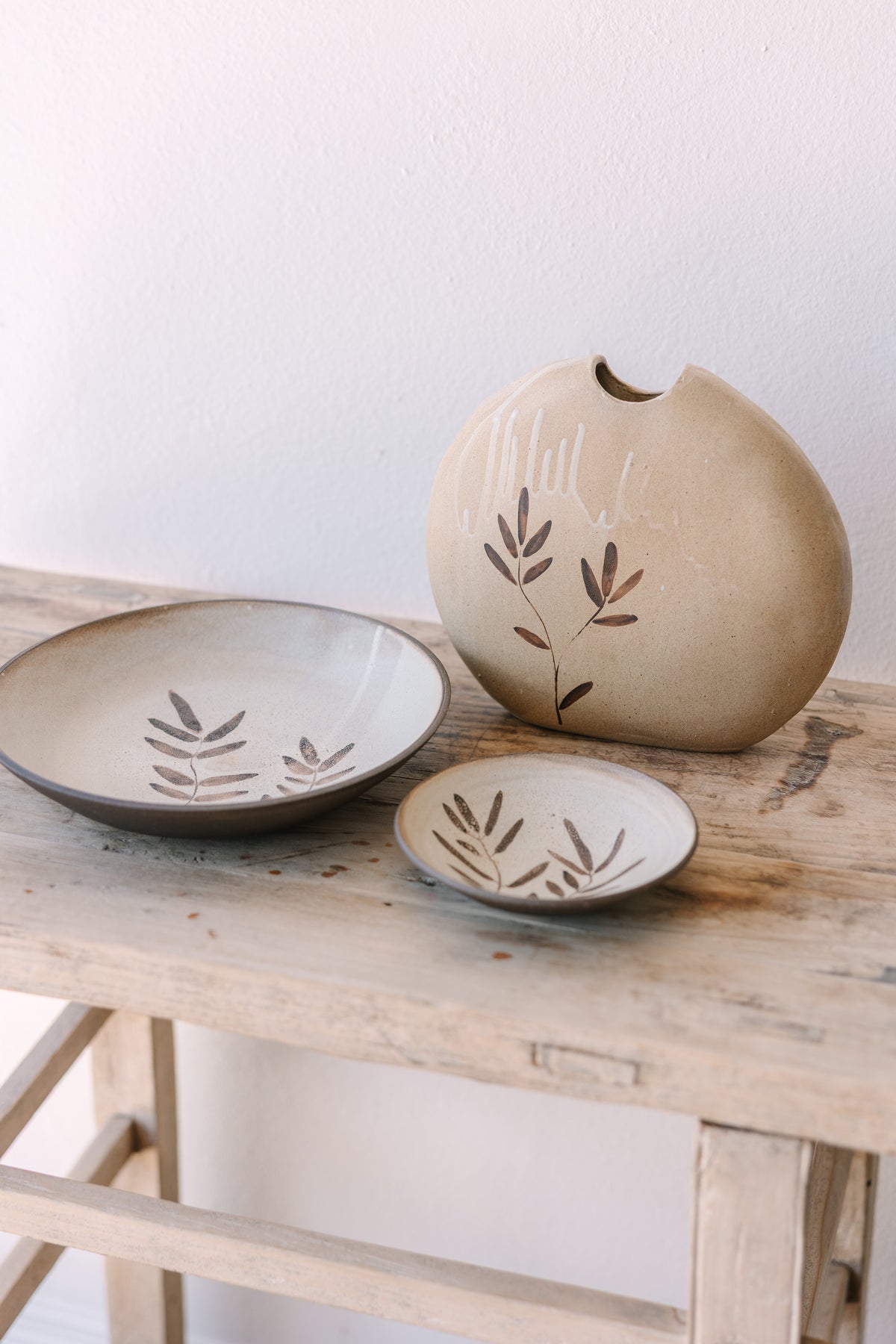 Painted Flat Vase