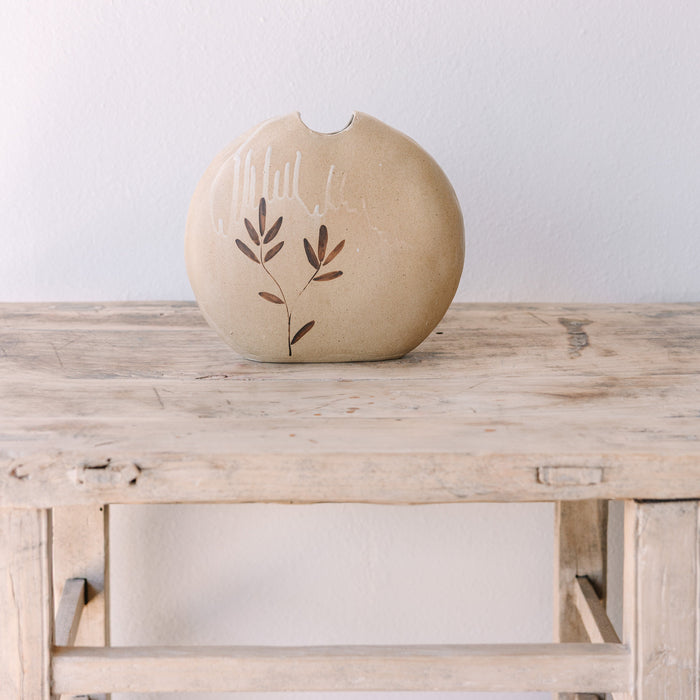 Painted Flat Vase