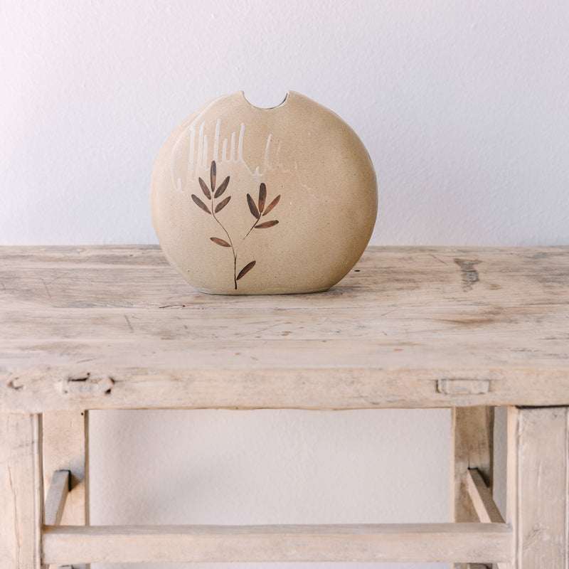 Painted Flat Vase