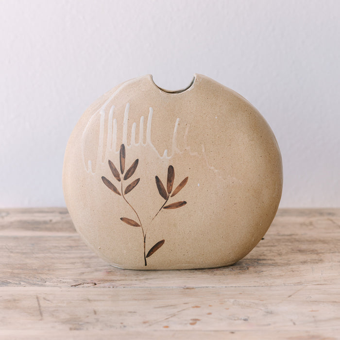Painted Flat Vase