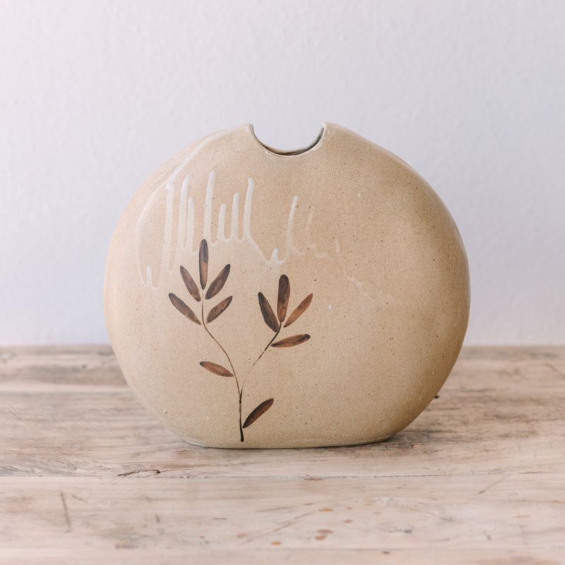 Painted Flat Vase
