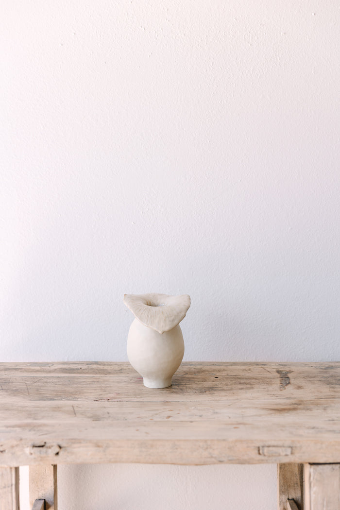 White Splayed Vase