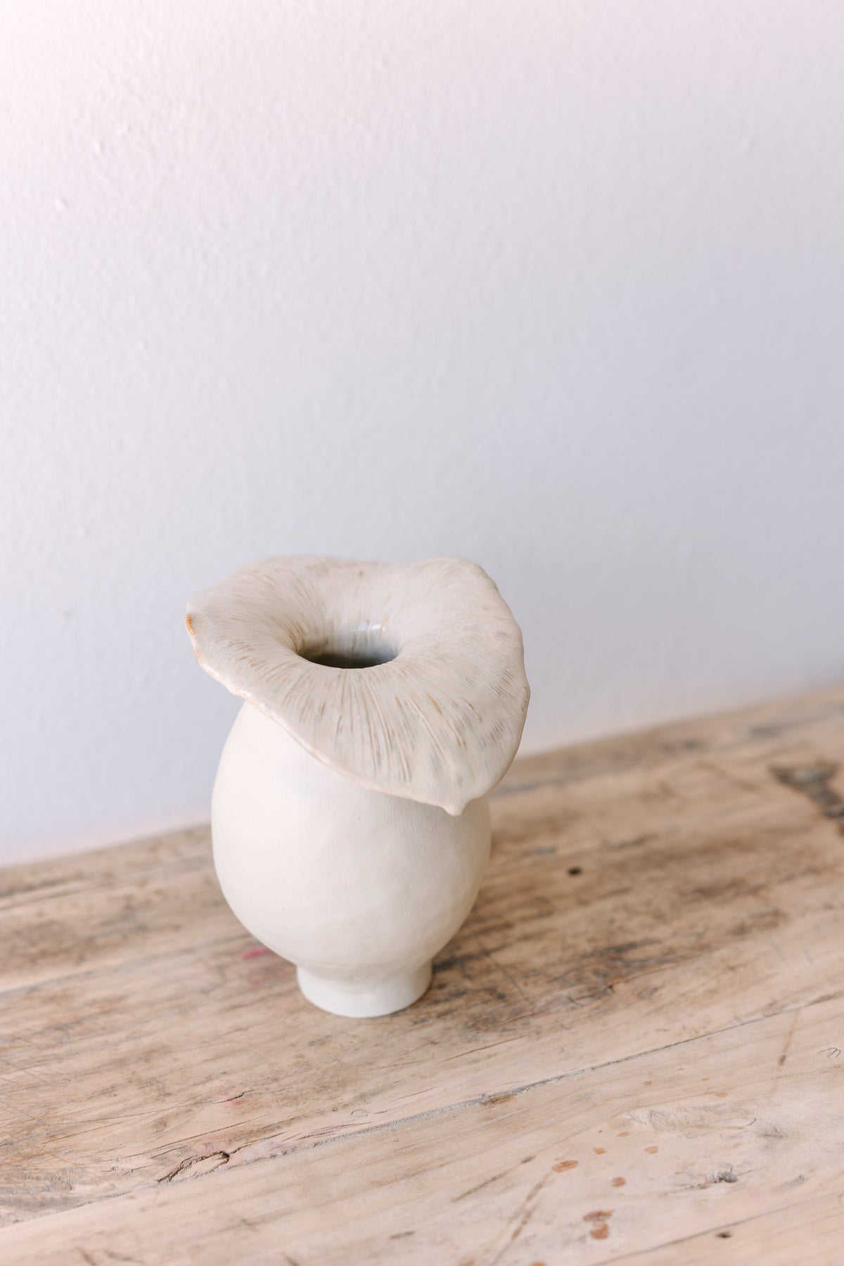 White Splayed Vase