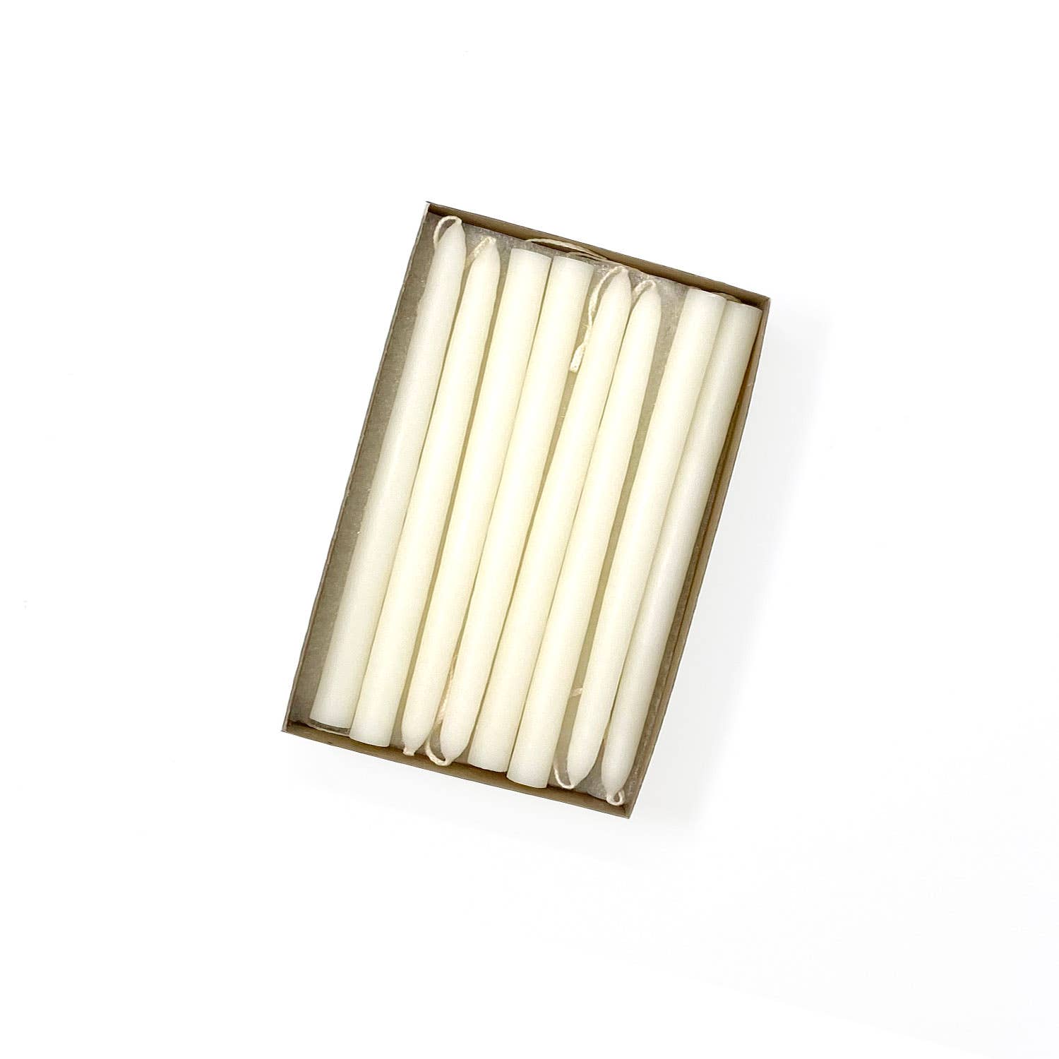6" Unscented Hand Dipped Tiny Taper Candles - 39 Colors: Shell White