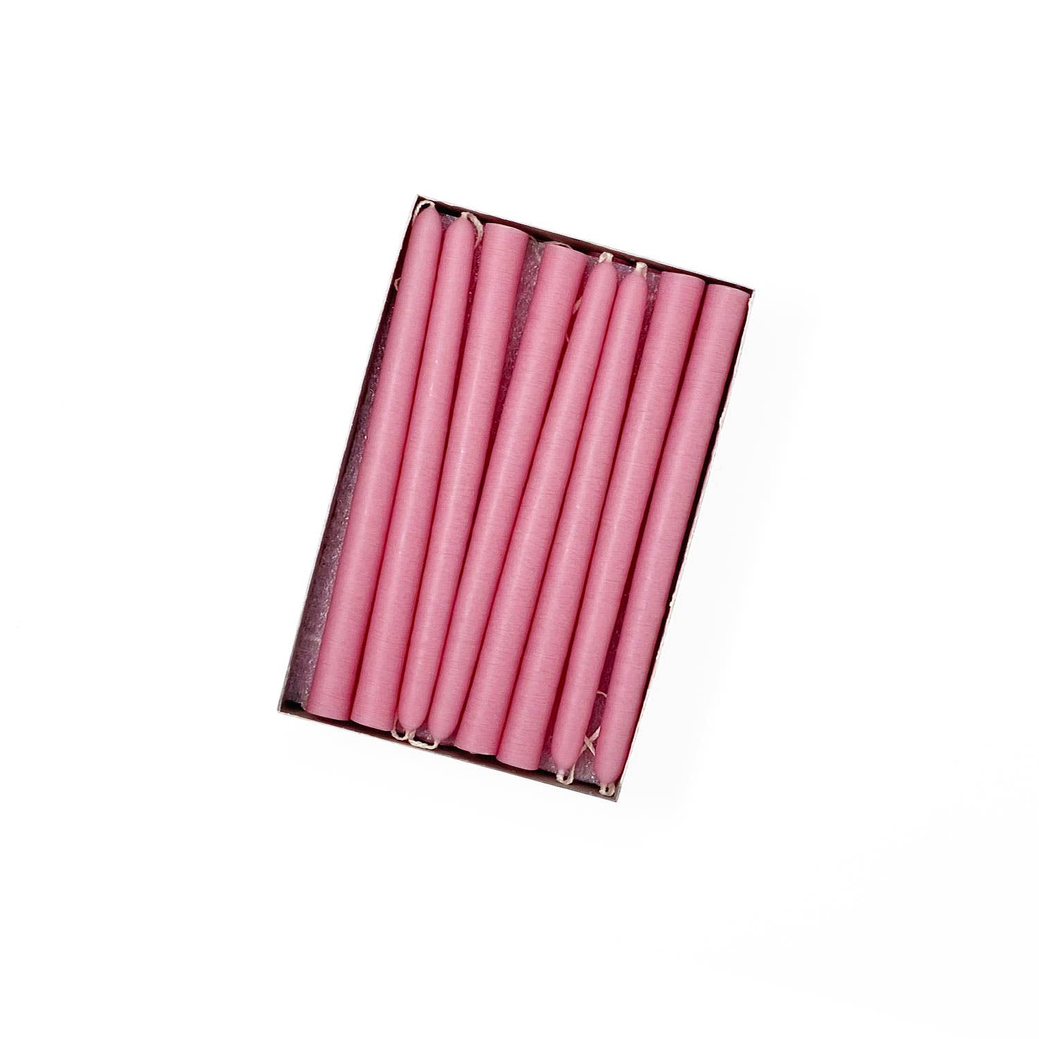 6" Unscented Hand Dipped Tiny Taper Candles - 39 Colors: Dusty Rose