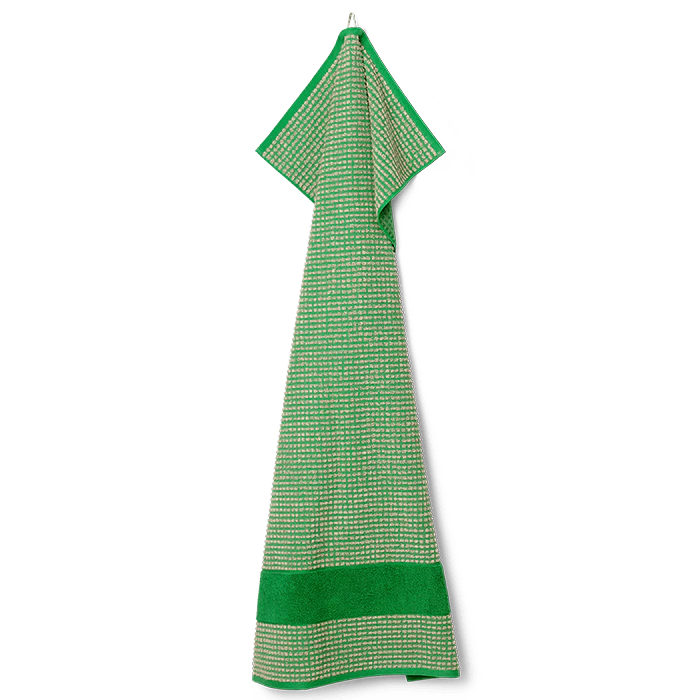 Juna Check Towel, Green + Sand
