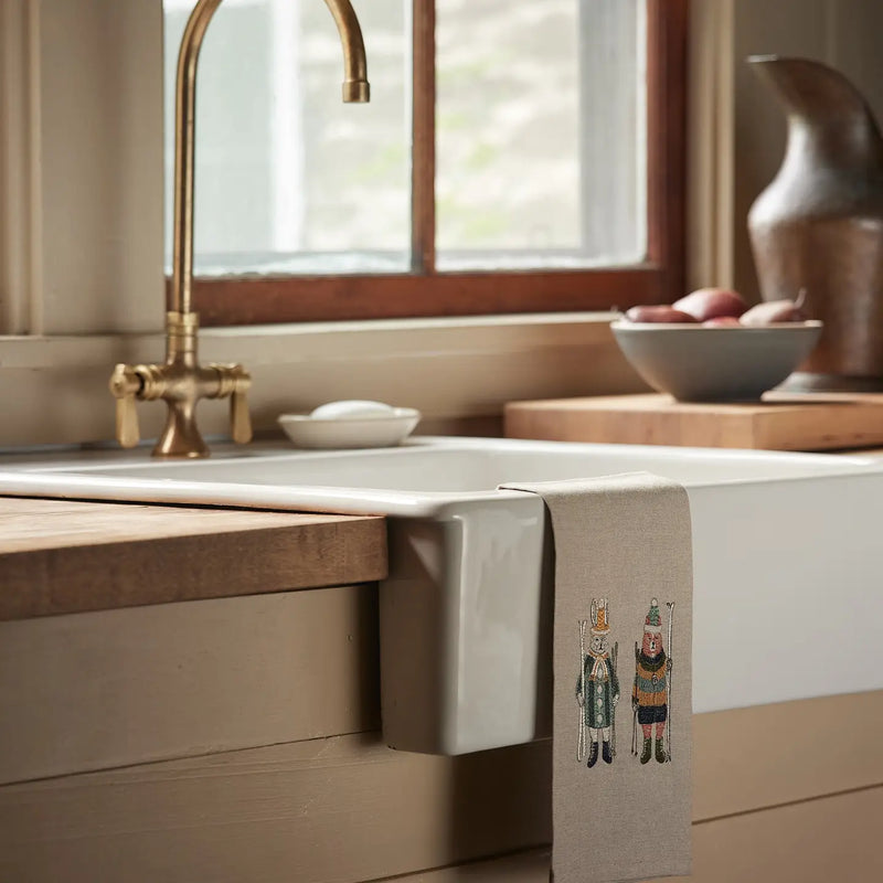 Ski Buddies Tea Towel