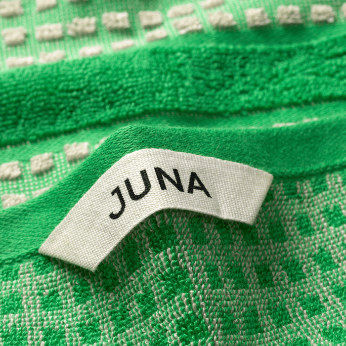 Juna Check Towel, Green + Sand