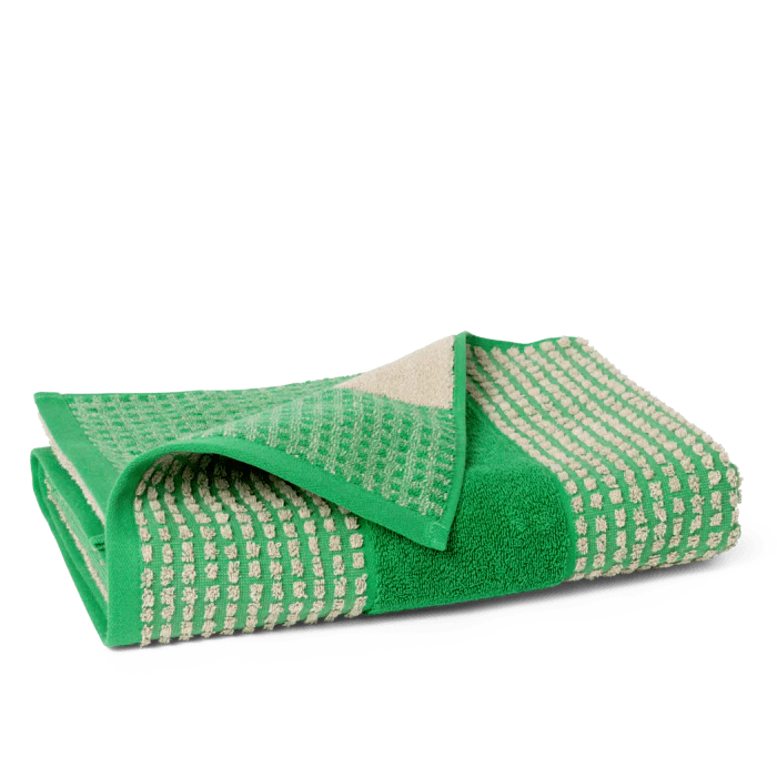 Juna Check Towel, Green + Sand