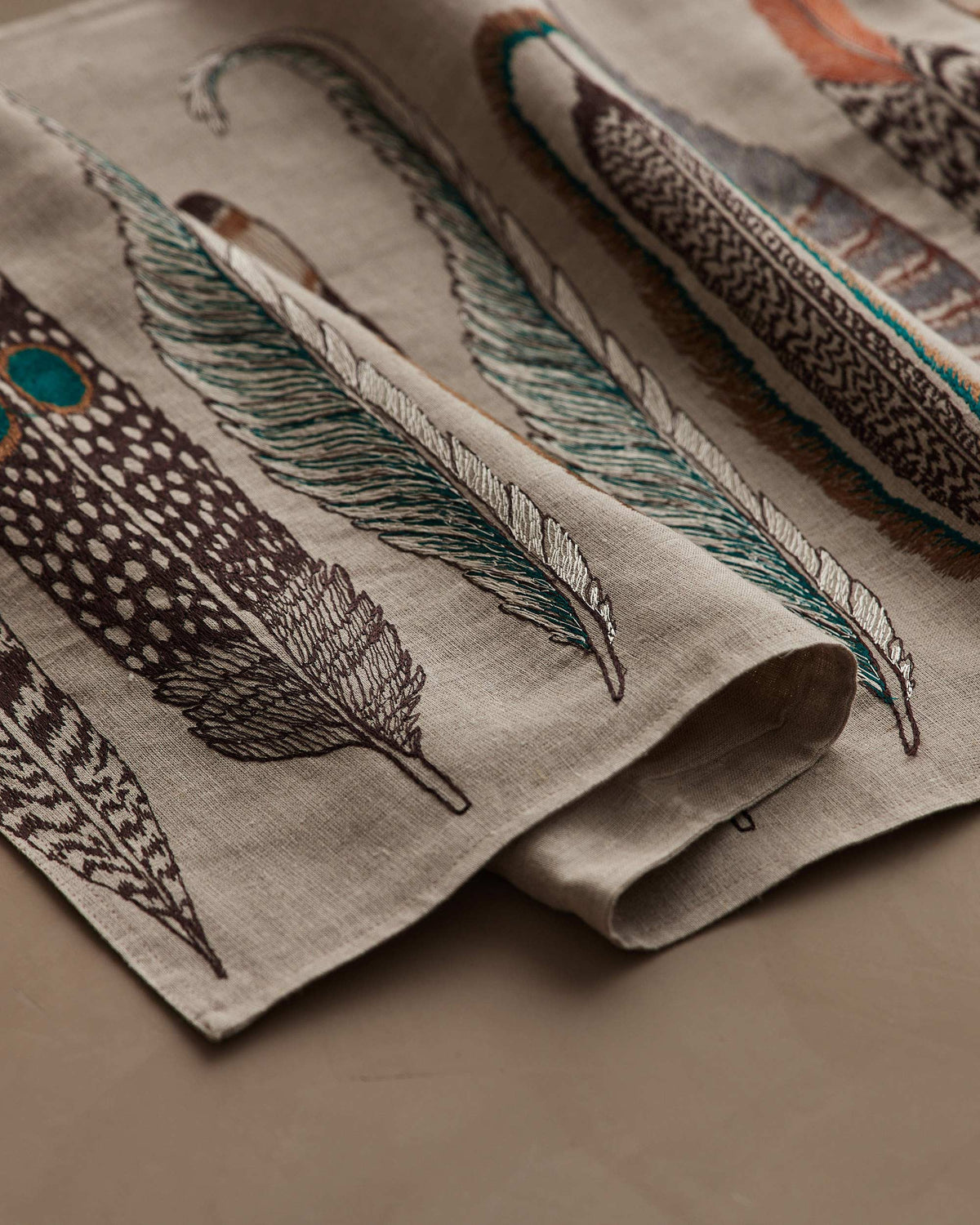Feathers Table Runner: 91" × 18"