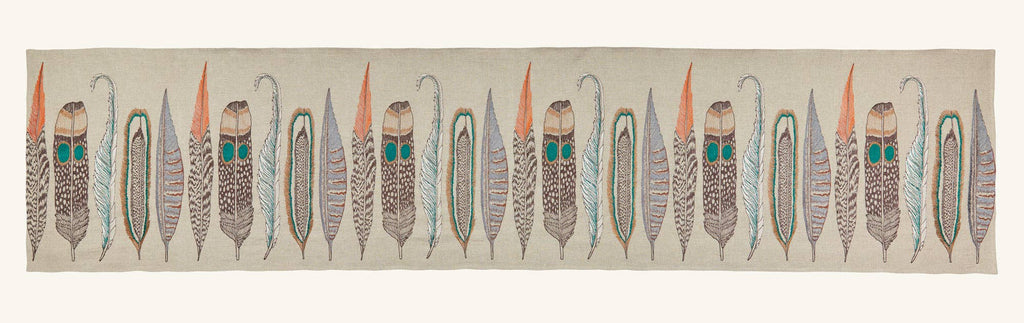 Feathers Table Runner: 91" × 18"