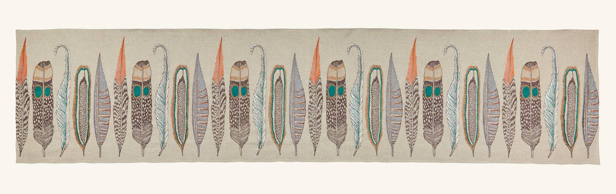 Feathers Table Runner: 91" × 18"