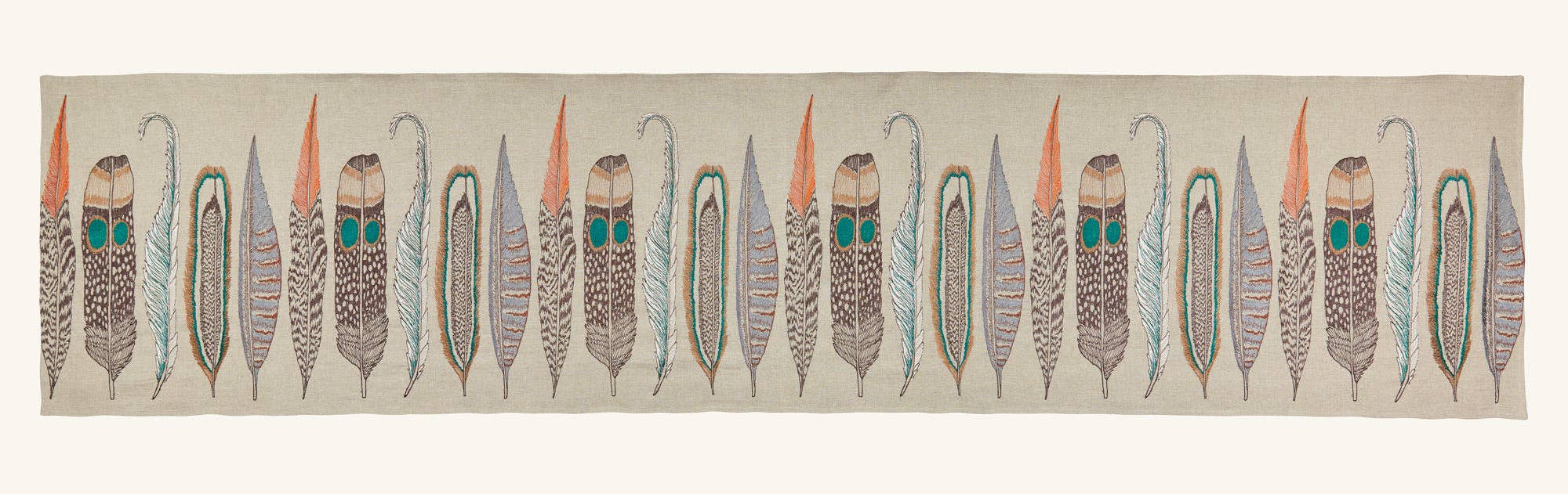 Feathers Table Runner: 91" × 18"