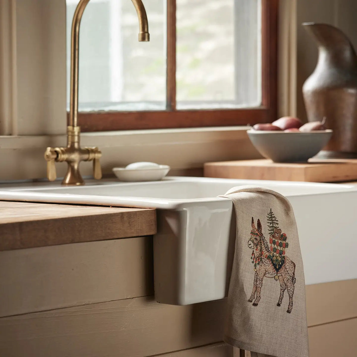 Christmas Donkey Tea Towel