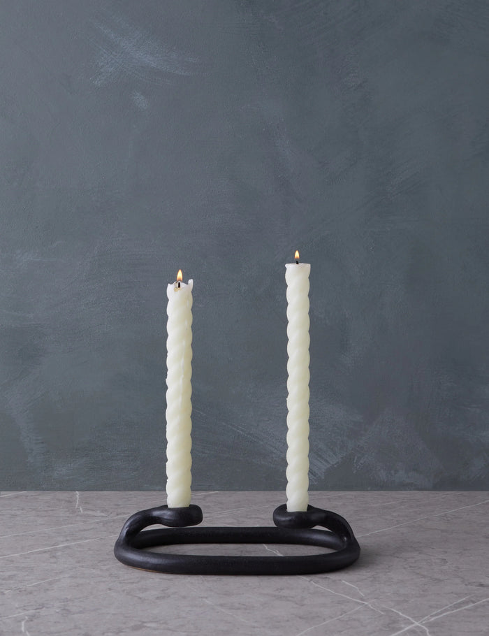 Duo Candlestick Holder, Black