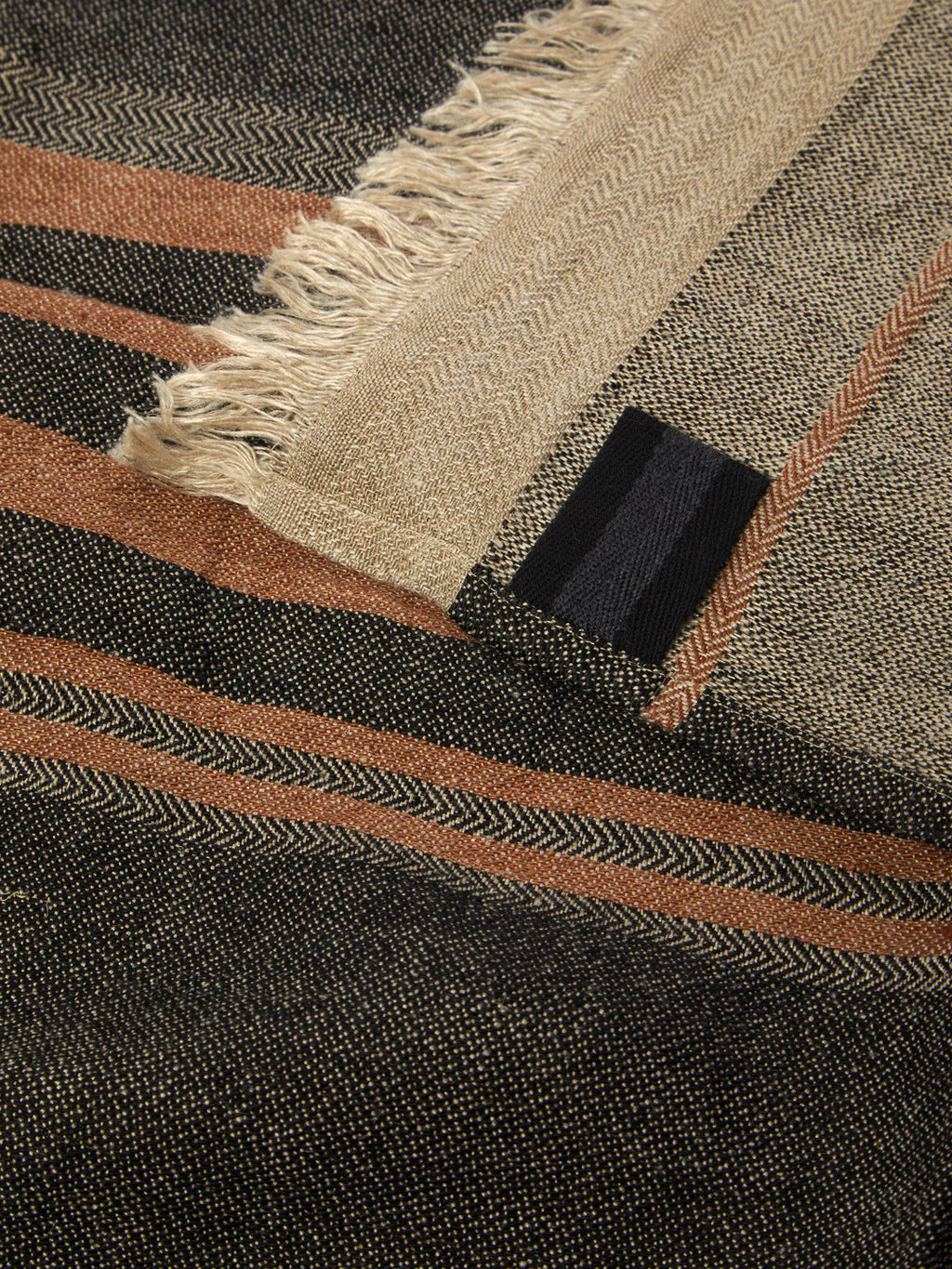 The Belgian Guest Hand Towel, Black Stripe