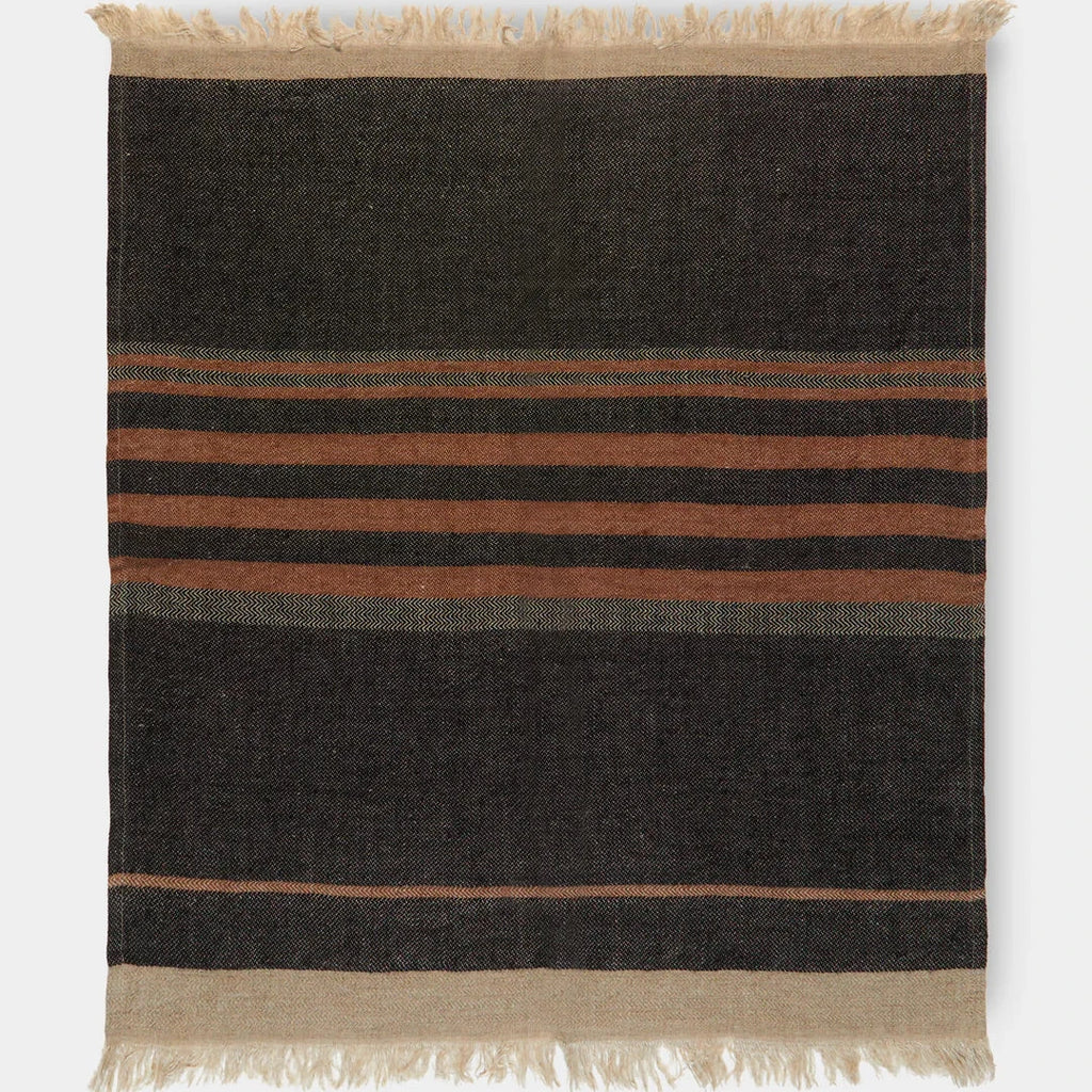 The Belgian Guest Hand Towel, Black Stripe