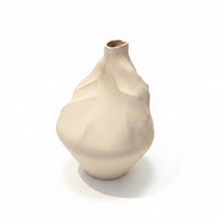 White Sculptural Vase on Pedestal