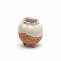 White Acorn Vase with Brown Cracked Base