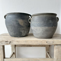 Found Medium Ceramic Grey Pot