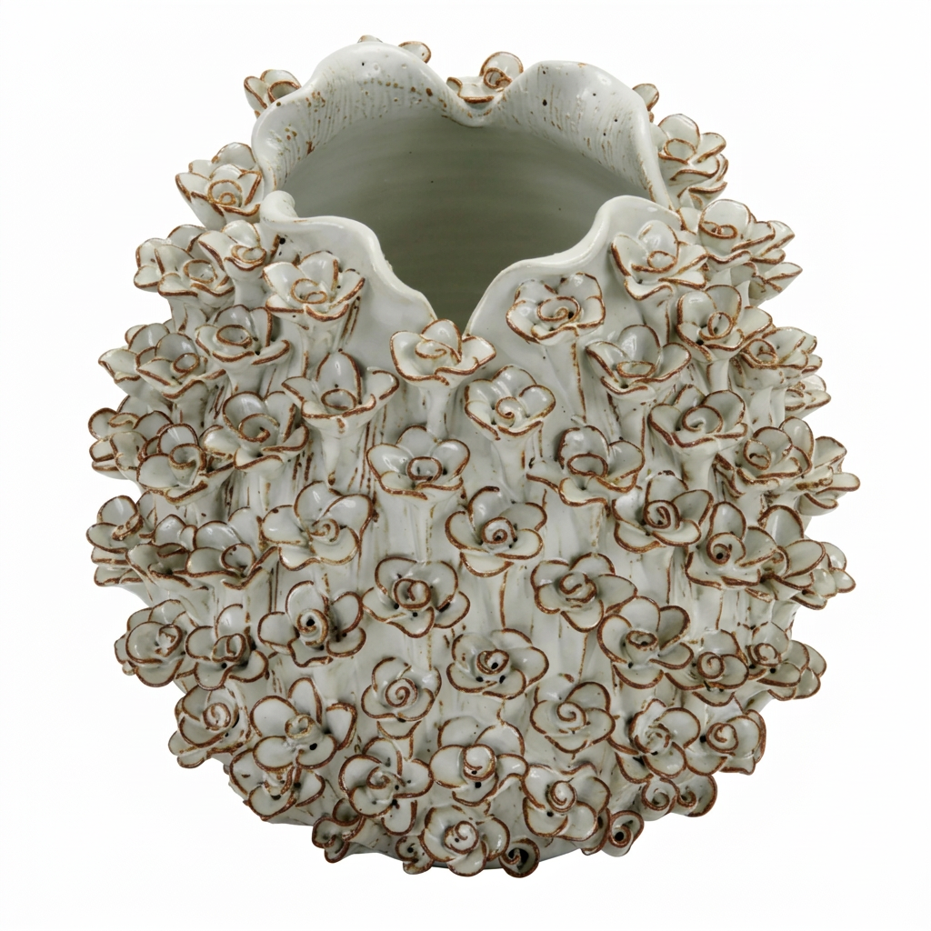 Sculptural White Flower Vase - Small