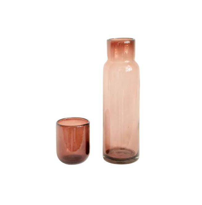 Glass Bedside Carafe w/ Lid - Amethyst