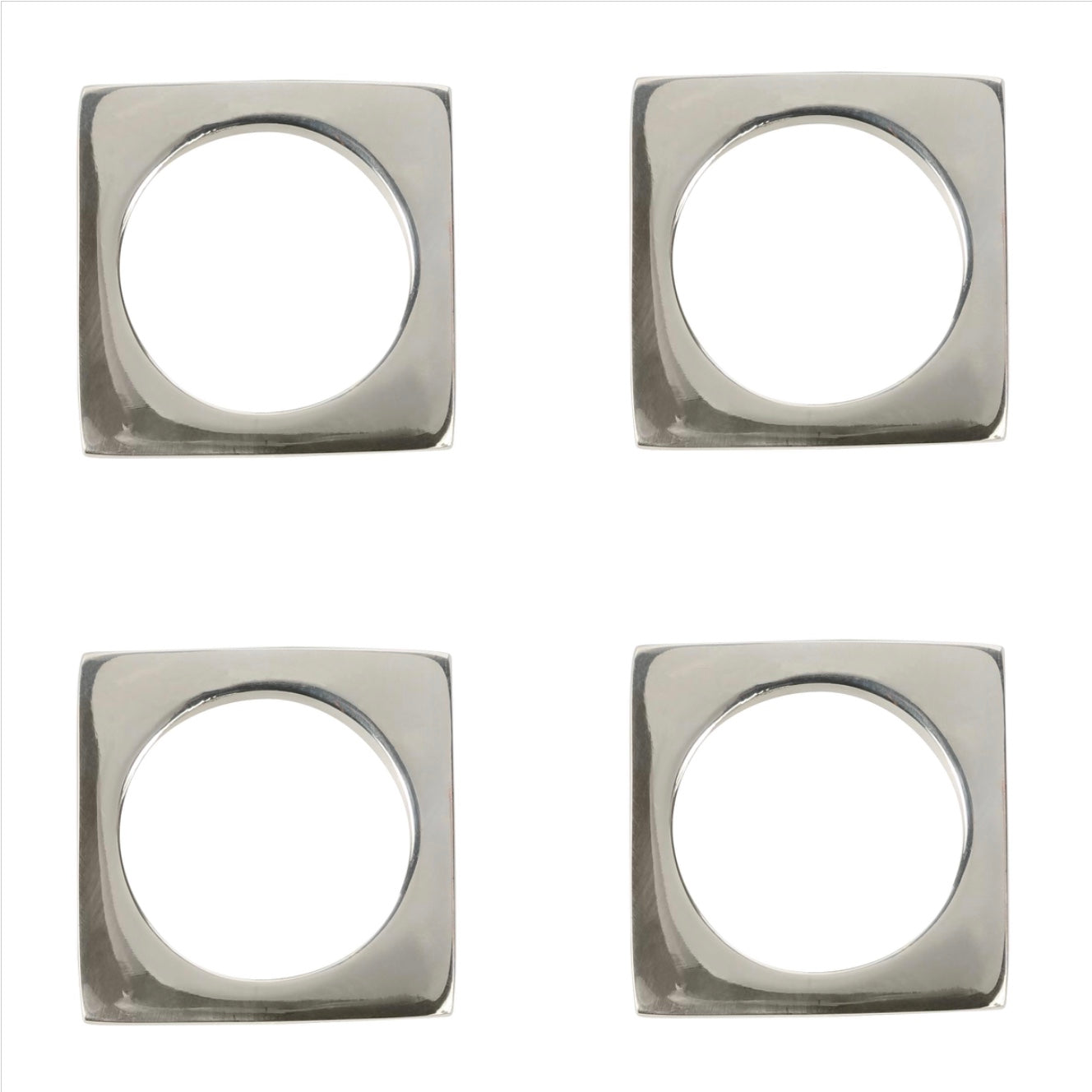 Modernist Napkin Ring Set/2 - Silver