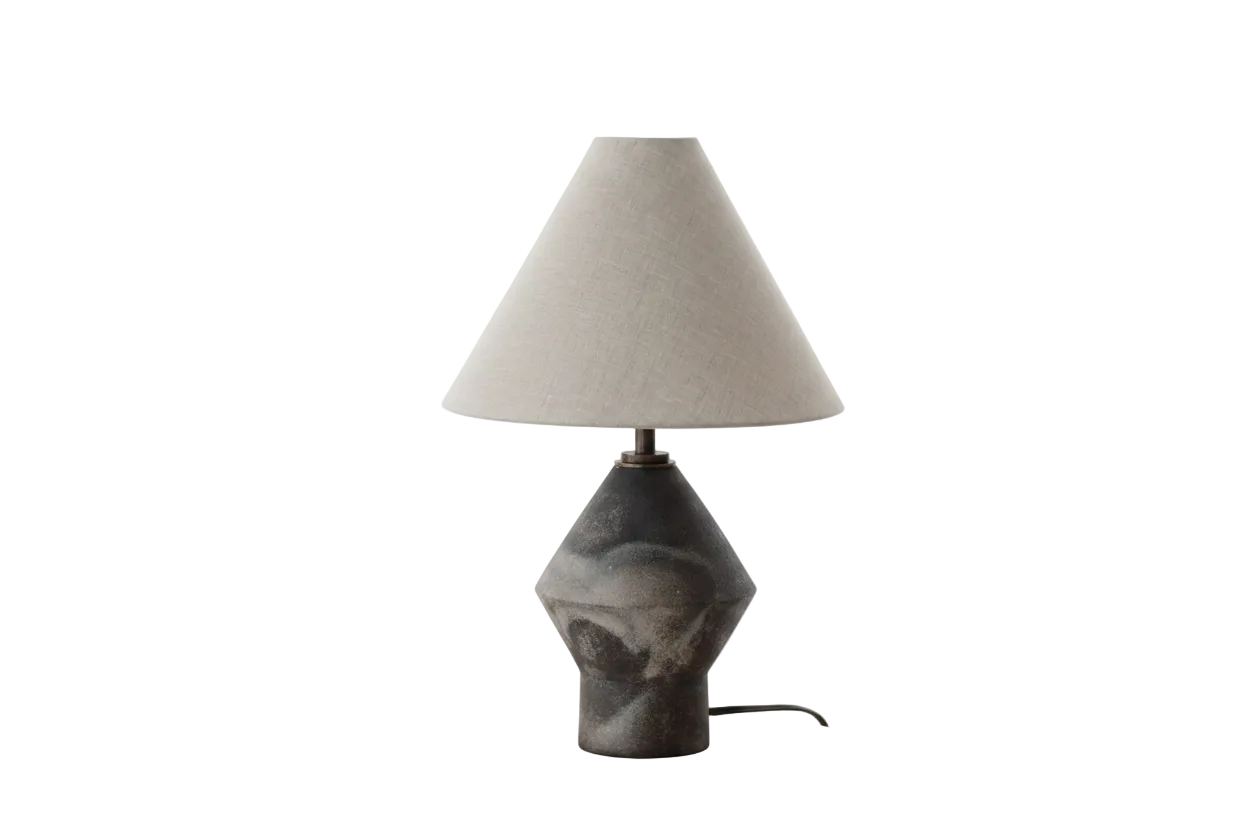 Tapered Smoke Ceramic Table Lamp