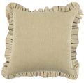 Anika Solid Natural Pillow with Ruffle