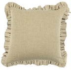 Anika Solid Natural Pillow with Ruffle
