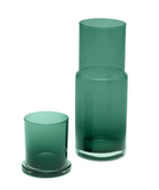 Faro Cylinder Carafe, Smokey Green