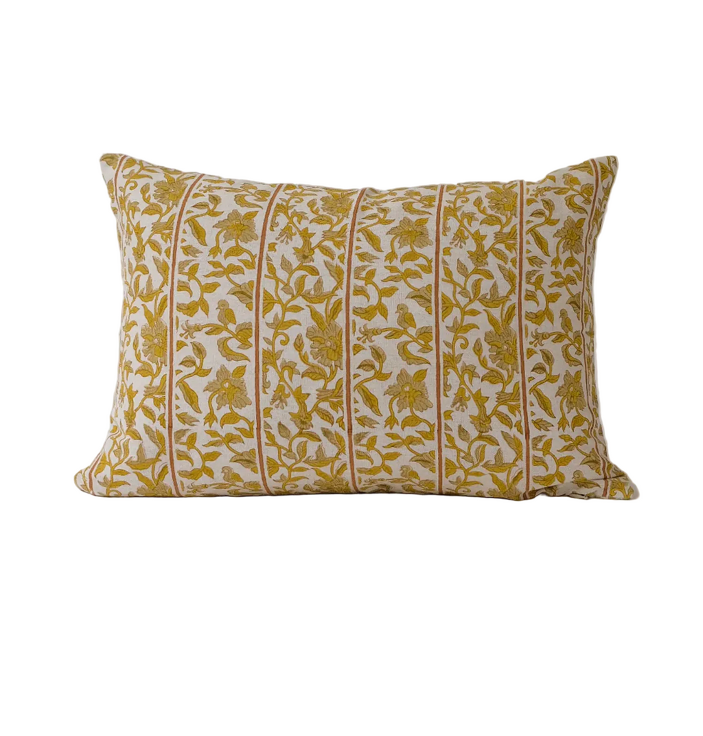Sonal Hand Block-Printed Linen Pillow
