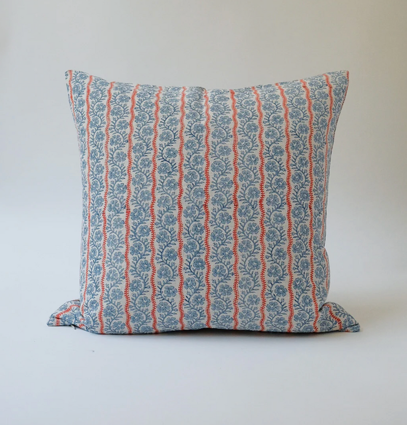 Vipin Hand Block-Printed Linen Pillow