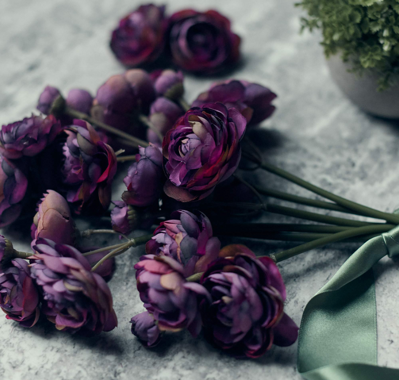 Artificial Ranunculus Bunch Purple