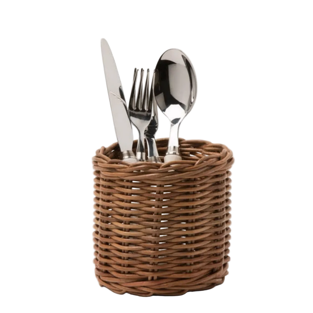 Honey Rattan Utensil Holder