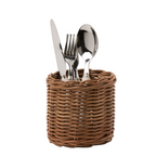 Honey Rattan Utensil Holder