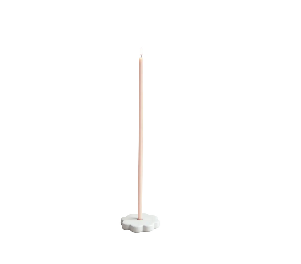 Ceramic Fleur Long Stem Candle Holder